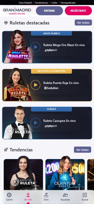 Ruleta en vivo Casino Gran Madrid