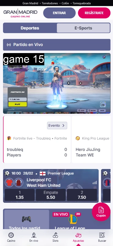 Apuestas eSports Casino Gran Madrid