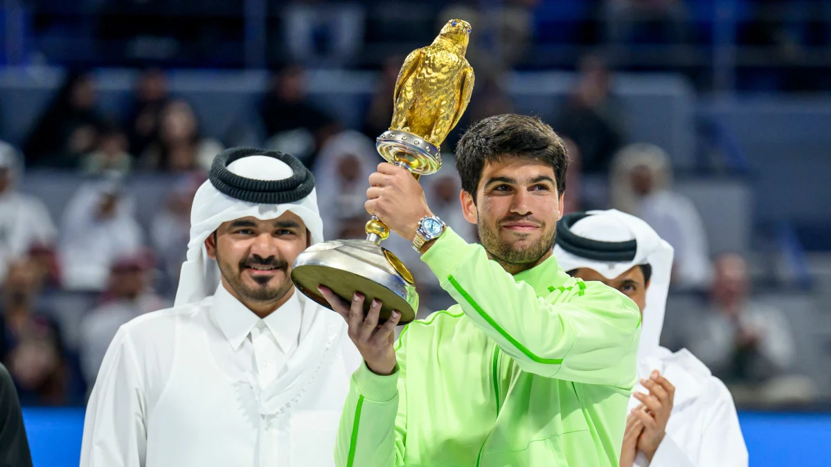 Carlos Alcaraz tras ganar el ATP de Doha. Alamy