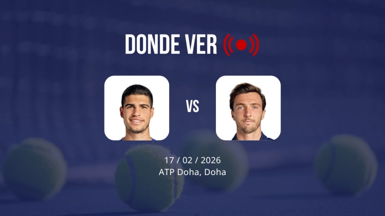 Carlos Alcaraz vs Arthur Rinderknech hoy en el ATP Doha: horario, canal de TV y cómo ver en directo