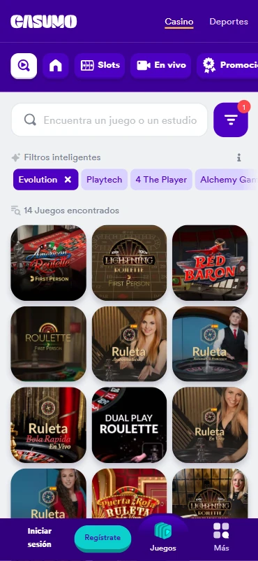 Ruletas Evolution Casumo