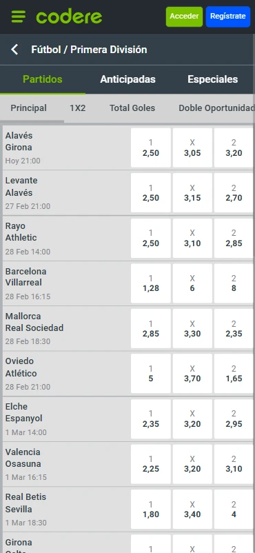 Sportsbook LaLiga Codere