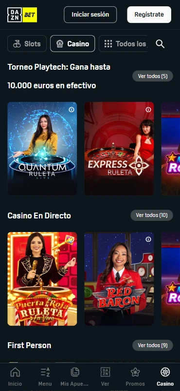 DAZNbet casino live roulette