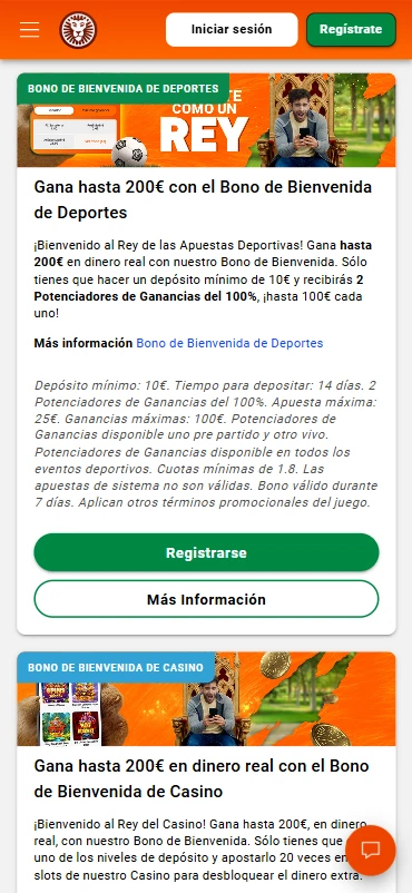 Bonos y promociones LeoVegas Apuestas y Casino
