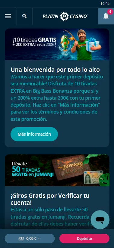 Disfruta de una promo de bienvenida perenne y otras variables en este operador.