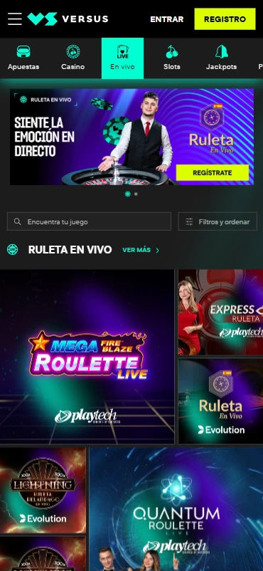 Ruleta Versus Casino en directo