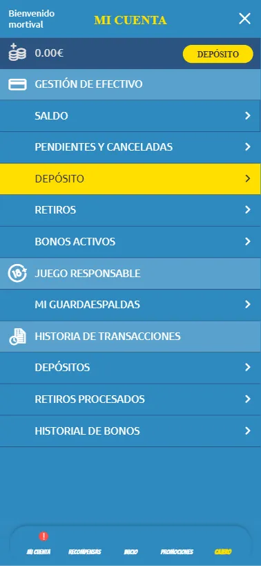 Desde el panel lateral podremos navegar por las herramientas más importantes como usuarios.