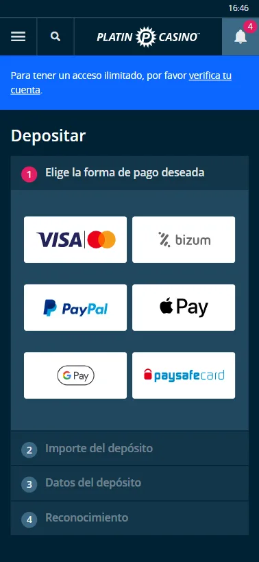 En España cuenta con 6 métodos de pago para poder realizar tus depósitos.