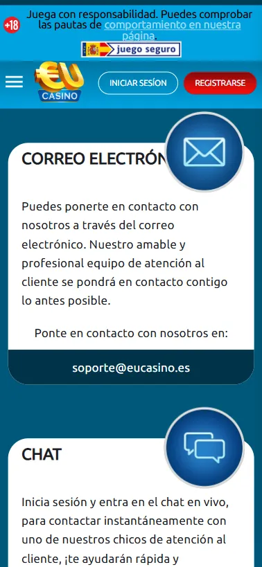 A través de un chat en vivo y un servicio de email tendremos soporte para resolver dudas e incidencias.