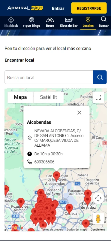 Mapa buscador locales admiralbet