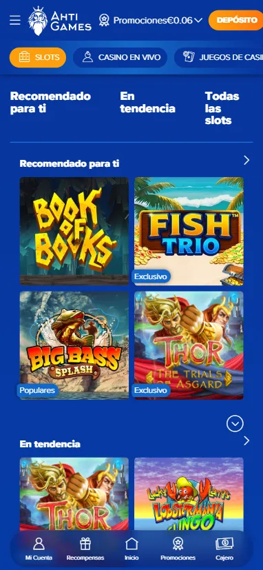 El catálogo de tragamonedas está por encima de 4.000 juegos, aumentando progresivamente cada semana.