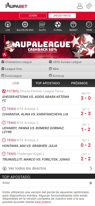 aupabet apuestas deportivas online y salones