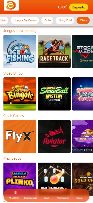 Encuentra juegos crash, video bingos y otras slots atípicas en Bacanaplay.