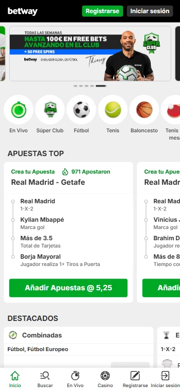 Apuestas deportivas Betway
