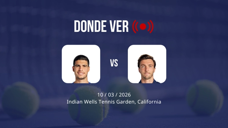 Carlos Alcaraz vs Arthur Rinderknech hoy en Indian Wells: horario, canal de TV y cómo ver en directo