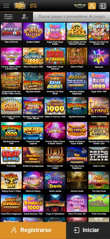 El casino cuenta con casi 2.000 juegos en marzo de 2026.