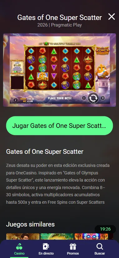 El juego Gates of One Super Scatter es un ejemplo de sus slots únicas que imitan a las más populares.