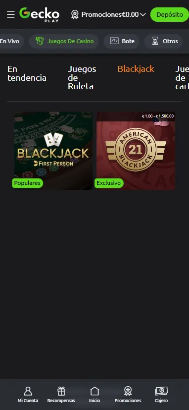 El blackjack es un juego clásico de cartas en la mayoría de casinos.