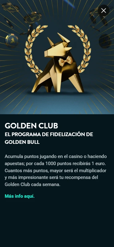 Golden Bull programa fidelidad Golden Club