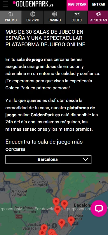 salas de juego y locales goldenpark Barcelona