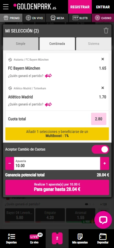 ticket de apuesta goldenpark.es