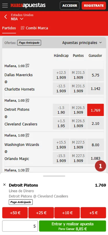 Cupón NBA MARCA Apuestas