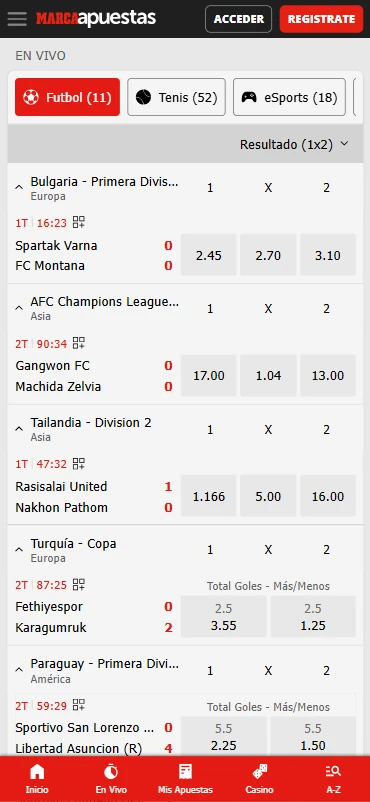 Apuestas en directo MARCA Apuestas