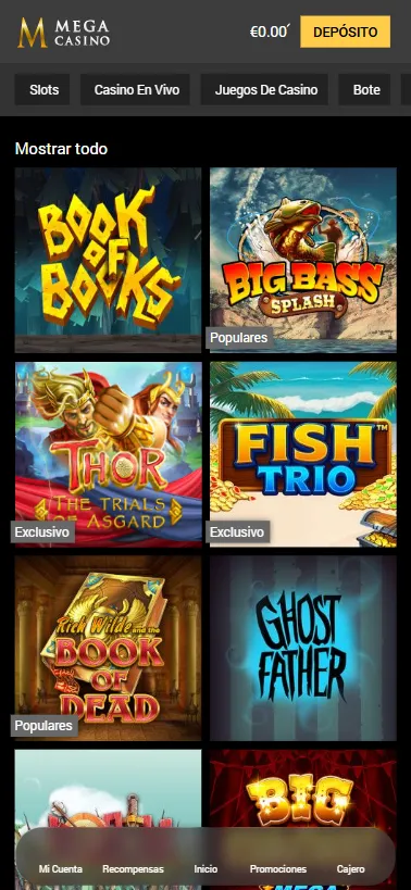 Existen más de 4.000 juegos para disfrutar en mega casino.