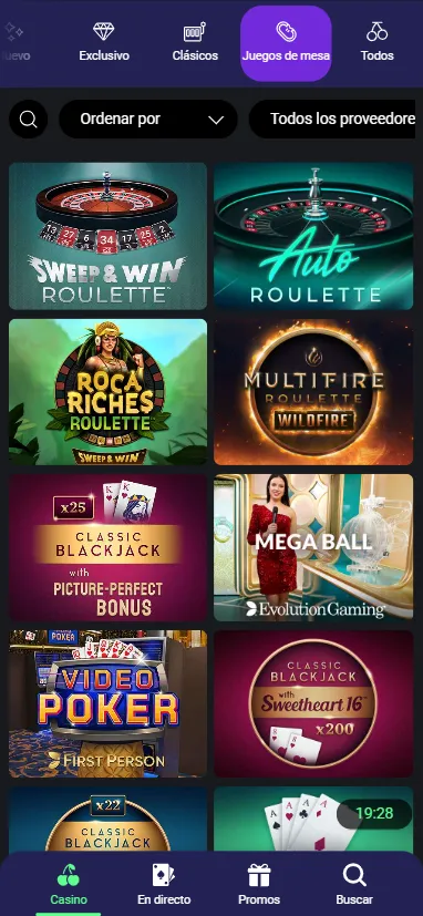 Los juegos de casino de One Casino ofrecen video poker, ruleta live y automática, además de blackjack.