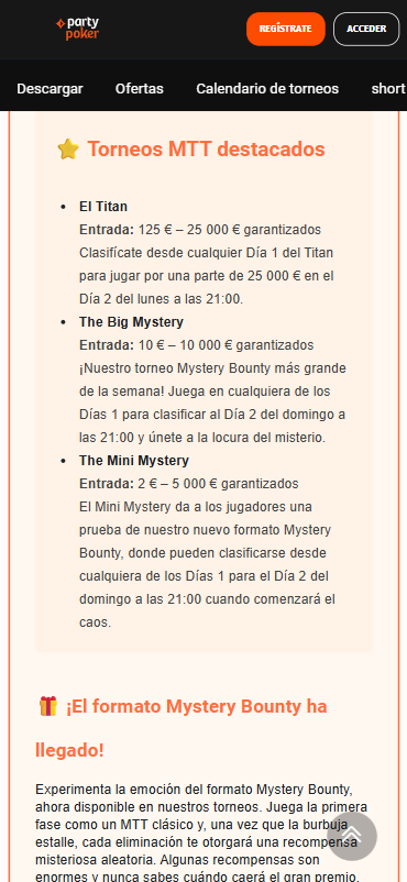 torneos de poker en partypoker