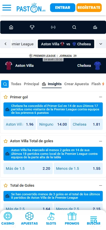 Insights apuestas deportivas Pastón
