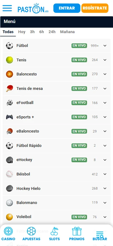 Catálogo apuestas Pastón