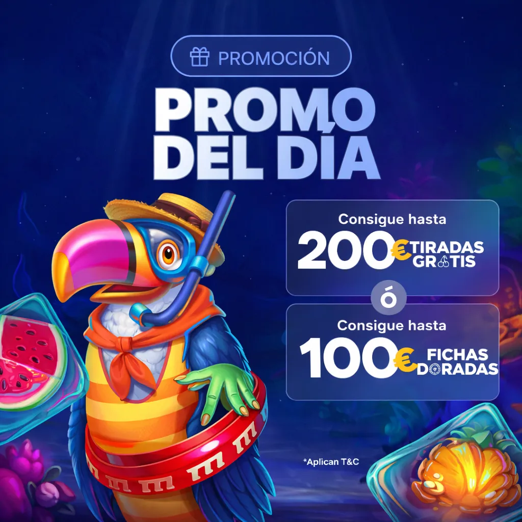 Premio por depósito diario con hasta 200€ en tiradas gratis o 100€ en fichas doradas