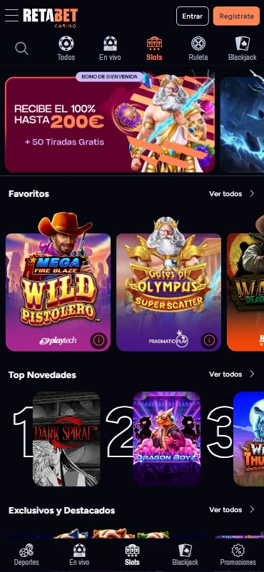 Casino online RETAbet slots, ruleta y blackjack
