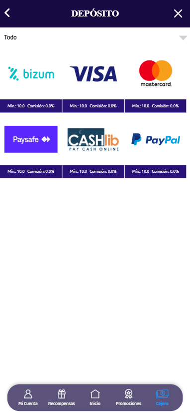 Los métodos de pago varían si entramos con un dispositivo Apple o no.