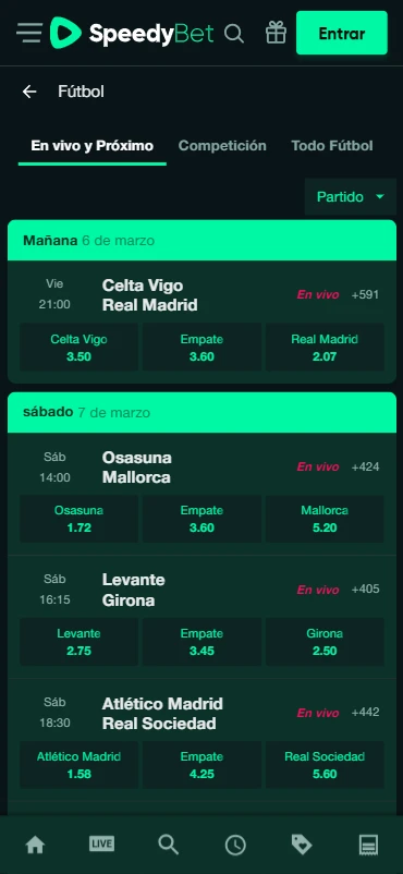 apuestas partido fútbol online speedybet