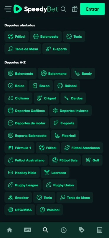 catálogo casa de apuestas speedybet