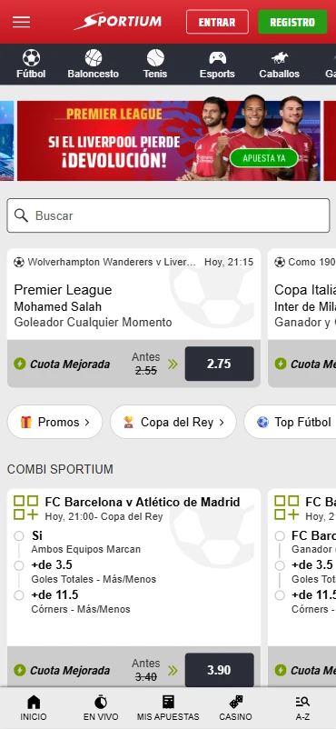 Apuestas deportivas Sportium