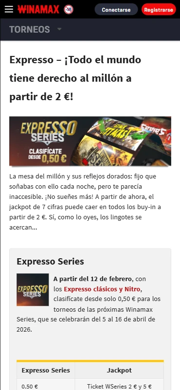 winamax poker españa torneos expresso