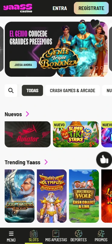 Tragaperras en Yaass Casino