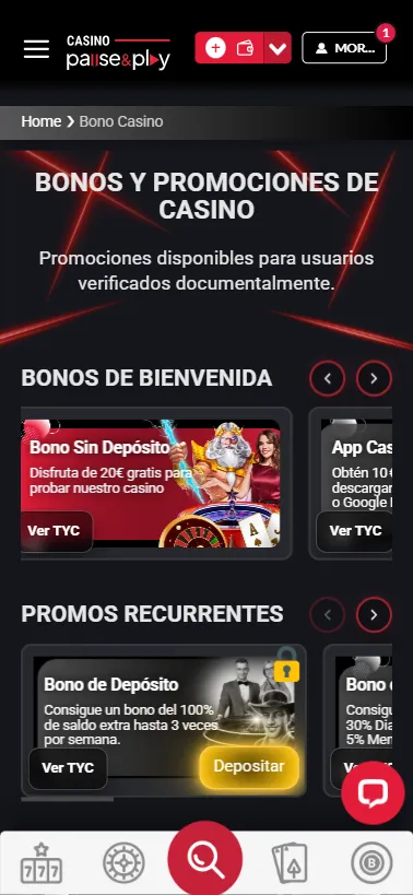 Las promociones del casino tienen un bono bienvenida, uno sin depósito, entre otros bonos.