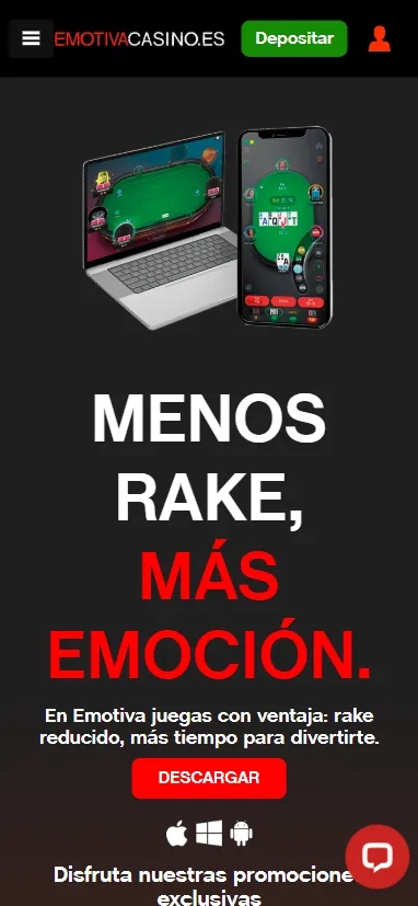 No existe una app de casino para jugar en Emotiva.