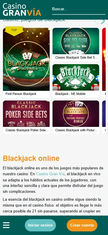 Blackjack CGV online