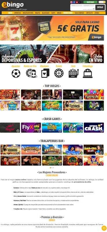 eBingo oferta juegos y apuestas deportivas