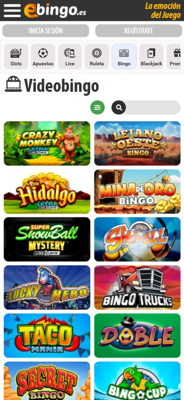 videobingos en eBingo-es