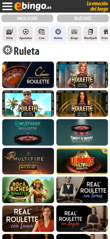 eBingo las mejores ruletas