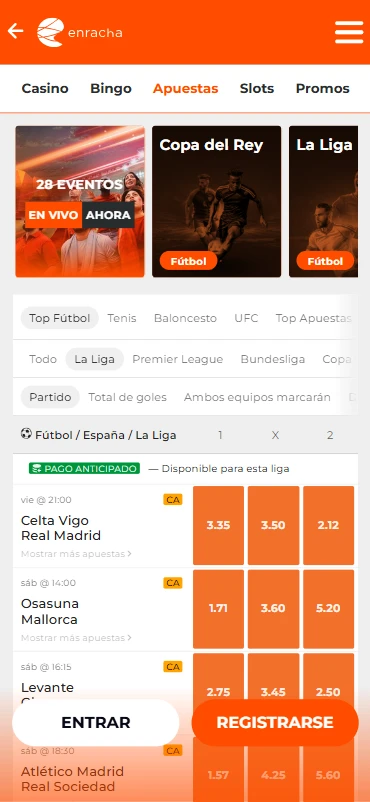 oferta apuestas deportivas enracha