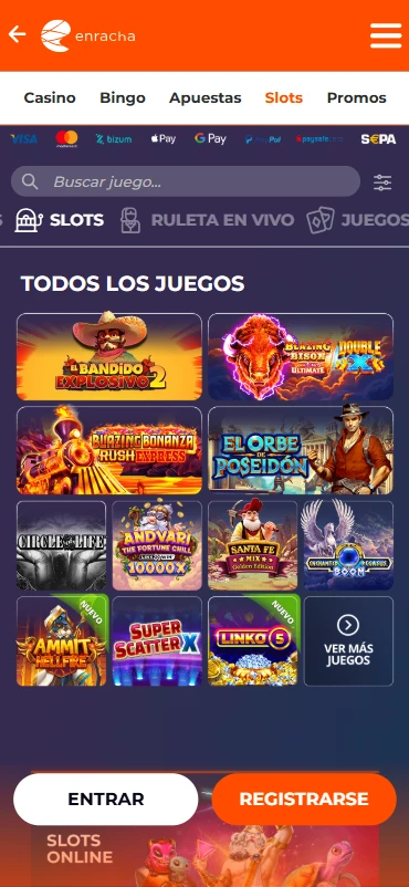 Enracha casino +1000 tragaperras