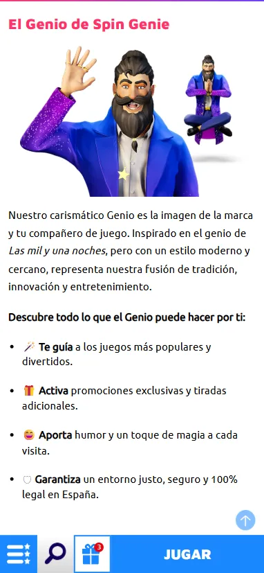 El genio de SpinGenie es la nueva mascota del casino tras su renovación de marca en 2025.