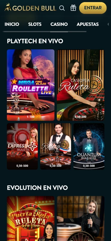 ruleta en vivo golden bul